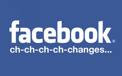 Blue background with white text that reads "facebook ch-ch-ch-ch-changes..."